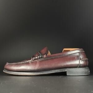 Florsheim Men’s 9 D Burgundy Leather Slip On Penny Loafers Dress Shoe Casual EUC